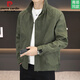 Pierre Cardin Genuine Stand Collar Casual Jacket Men's Spring and Autumn Wear 2025 New Versatile Workwear Top Men Green Spring and Autumn Model XL 120-135Jin Jin is equal to 0.5 kg