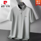 皮尔卡丹（pierre cardin）加肥加大码丝光棉商务polo.衫男短袖夏季胖子休闲翻领t恤上衣 6625黑色 6XL (230-250斤)