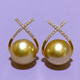 Daily Wear Pearl Necklace South Sea Gold Beads Earrings Thick Gold Simple Classic Perfect Round Sea South Sea Gold Beads Earrings 10-10mm