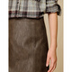 Inman Fashion High Waist PU Leather Skirt 2025 Winter Women's New Slim Fit Hip-covering A-Line Skirt Brown M