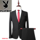 Playboy (PLAYBOY) suit men's four seasons slim professional business formal top men's suit black suit + trousers XL top + trousers 33