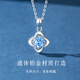 GIEVSZHE platinum platinum PT950 necklace for women 2025 new Chinese Valentine's Day birthday gift for girlfriend and wife, noble platinum model (set with Ocean Heart Topaz)