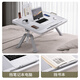 EIEV bed desk computer table foldable bed table dormitory home bay window learning reading and writing small table gray - card slot + anti-slip bracket + bookshelf + drawer - 70*46