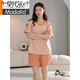 Modal 2025 Pure Cotton Summer Pajama Women Pulover Pajamas Summer Shorts Комфортные и повседневные домашние костюмы Женщины Z9856 M [Рекомендуется 80-100-джин [JIN равняется 0,5 кг] Wear]