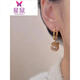 
Star Mouse Light Luxury Champagne Pearl Earrings for Women with Niche Design French Full Diamond Earbuds Champagne Pearl A1048