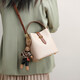 Enlike International Luxury Brand 2025 new genuine leather versatile high-quality handbag bag women's bag crossbody bucket bag sea salt white