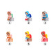 GELUN MIGN CARTONE BURANT CHARGET SMELLES ORNAGENTS CRÉATIVE OFFICE CÉRIENNE Mini couple Micro Landscape Decorations Deux personnes portant des sacs d'école