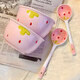New underglaze color ceramic bowl and tableware set girly ins style ceramic bowl and spoon piglet two bowls two spoons