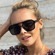 
2694 cross-border square frame double beam Korean version retro large frame pilot glasses ocean sheet multi-color sunglasses wholesale real white gray sheet