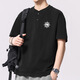 OLJ International Luxury Brand Short Sleeve T-shirt Men's Loose Embroidery Summer 2025 New Micro Loose American Casual Henry Collar White XL