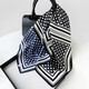 
Fashion Houndstooth Silk Scarf for Women Light Luxury Silk Silk Scarf 16 Mm Twill Square Scarf Clothing with Small Scarf ZS65018-Polka Dot Thousand Hound 65*65cm