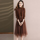 TJQ ​​Luxury High-End Brand Dress para mujeres 2025 Autumn New Slim y de moda reductora de la edad Camel M [recomendado 90-105Jin [Jin iguala 0.5 kg]]]