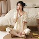 Chinese style element series round neck pullover light short-sleeved cropped pants elegant and elegant home clothes YZT-9901 women YZT-9913 women XL