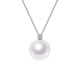 Tahitian Solitaire Edison Pearl Pendant 18K Gold Necklace Feeling Pearl Necklace Clavicle Chain Perfect Round_Strong Light_White Edison Pearl_With 18K 9-10mm