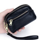 Hgirxv Top -Layer -Münzen Brieftasche Damen Mutter Münzschlüsselbeutel Multifunktionale Jungen und Kinder Aufbewahrung Mini -Tasche Real Schwarz