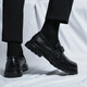 Cuir d'été masculin respirant British Business Business Formal Wear Love Love Lazy Doodle Chaussures noir 3518 Cowhide 44