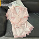 Pyjamas de soie à glace modale pour les femmes avec des filles de style en dentelle en dentelle peut porter des vêtements à domicile en deux pièces décontractés et confortables wlw9227 # m [80-100jin suggérés [Jin est égal à 0,5 kg]]]