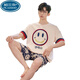 PALANDO MEN'S PAJAMAS SUMME COTTON PURS PLUS FAP plus grande taille mince dessin animé Student Summer Home Costume Set Set XY1098 # Lazy Bear Brand haut de gamme [petite taille M] Environ 155 cm 75-95jin [Jin est égal à 0,5 kg] toutes les tailles
