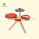 PlanToys Children's Drum Baby Music Beating Musical Instrument Toys Wooden Gift Gift 6410 6410_Drum