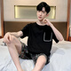 
Yalu summer men's pajamas cotton plus fat plus size men's summer home clothes short-sleeved summer youth Korean style thin half-sleeved 9928 [H series men's short-sleeved shorts suit] L [100-125Jin [Jin equals 0.5 kg]]