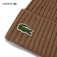 LACOSTE Wang Yibo's same style French crocodile couple's 25 autumn versatile knitted hat | RB0001 DPC/walnut color TU
