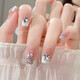 
Drilled wear nail art patch detachable wearable nail patch finished nail patch fake nail long style L15258 Dark Night Butterfly [Long style] Jelly glue + glue + sand strip + cleaning sheet + nail removal rod