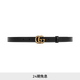 GUCCI古驰GG Marmont系列窄版腰带2厘米宽 黑色 80cm