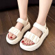 
Huilirui girls sandals summer 2025 new children's fashionable beach shoes girls medium big children soft sole princess sandals summer 723 beige 35 size