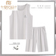 Pajamas modal Chort de gilet d'été pour hommes pour les vêtements de glace sans manches minces d'été, les hommes peuvent porter le costume 1048 gilet vert clair M (80-120jin [Jin équivaut à 0,5 kg]))