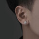 Korean style Polaris earrings for men, trendy, high-end, trendy men's popular models, handsome earrings for boys, black Polaris earrings (one pair)