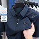 Lanrenfang luxury mulberry seiden kurzärmelig t-Shirt Herren 2025 Sommer Revers Polo-Hemd coole Geschäfte Casual halbärmelige Top 2677 Navy Blue 2xl Empfohlenes Gewicht 148-165 Jin [Jin gleich 0,5 kg]