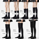 SOOKI pressure socks slimming legs, women's all-season calf socks, over-knee socks, jk stockings, black with small leather shoes, mid-calf socks, long socks, pressure black over-the-knee socks-54cm, 1 pair, one size fits all
