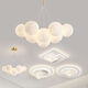 
LED living room main lighting restaurant Nordic creative cream style chandelier bedroom ceiling lamp whole house combination package 1W 9734-black 7-head three-color light change-white ball 15