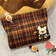 Cosmetic bag, portable large-capacity retro plaid storage bag, stylish travel and outing toiletry bag, coffee puppy storage bag