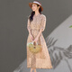 Ehangy Light Luxury Brand Dress для женщин 2025 Лето Новая модная и модная и модная возрастная снижение для похудения Тонкая темпераментная юбка Фундамент Цветок XL