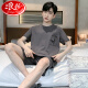 Langsha 2025 New Men's Pajamas Algodón Shorts Shorts Shorts delgados de dos piezas de verano de dos piezas Ropa para el hogar Gran tamaño 9928# L [sugerido 100-120Jin [Jin es igual a 0.5 kg]]]