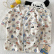 Niedlicher Crayon Shin-Yun-Baumwollpyjamas für Frauen dreiteilige Sommer-Strickjacke Cartoon Home Clothing Set JHX-9901J#Pink Bian Mike M Empfohlen 80-100