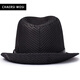 Charles Worth genuine leather hat men's autumn and winter new sheepskin hat gentleman jazz hat middle-aged and elderly dad hat casual hat black L (55-56cm)