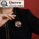 QIWN French Eternal Austrian Crystal Brooch Temperament Corsage Autumn and Winter Clothing Collar Pin Accessories Corsage Phantom Blue