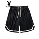Playboy (PLAYBOY) sports shorts men's summer American basketball shorts ice silk quick-drying five-point mid-pants men's loose casual pants 1478-black + 1478-white 3XL
