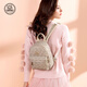 LMK French LMK Genuine Leather Sac à dos pour les femmes Small 2025 Nouvelles femmes occasionnelles Femmes Femmes et voyage Mini Backpack Grey Small Trumpet [Cowhide]