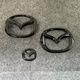 Manman eignet sich für Mazda 6 Atez Vorder- und Heck -Logo Lenkrad Logo Modifiziertes schwarzes Aussehen bedeckt dekoratives Logo 1416 Atez vordere und hintere Logo hell Schwarz