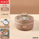 Tuojin German imported quality 316 stainless steel insulated lunch box microwave heated double-layer lunch box for students and office workers 316 brown - 2 small 1 large + soup bowl bag + portable meal