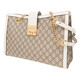 Guccipadlock Serie GG Bolso de hombro para mujeres Bagige/Ebony White Edge 479197KHNKG9761