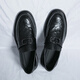 Cuir d'été masculin respirant British Business Business Formal Wear Love Love Lazy Doodle Chaussures noir 3518 Cowhide 44