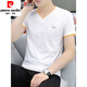 Pierre Cardin High-End 2025 NUEVO Xinjiang Camiseta de camiseta de manga corta para hombres Camiseta en V de la camiseta en V de la tapa de verano de manga a media manga-QY691 White + M7203 White M [Sugerencias: 85Jin [Jin equivale a 0.5 kg] a 100Jin [Jin equivale a 0.5 kg]]]]