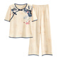 MUJI COM无印良品MUJ同款家居服女士短袖睡衣套装夏季薄款长裤夏天新中式 LZY9905 M (建议75-95斤)