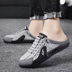 
Changxiang Huili Baotou Slippers for men in summer wear anti-slip anti-odor mesh lazy man pedals half-tugging without heels beach sandals gray 5008 half-tugging 40