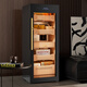Vinocave cigar cabinet, constant temperature and humidity, eggplant cultivation cabinet, inverter compressor with fingerprint lock, cedar wood box, ammonia removal and moisturizing cabinet, small household bare cultivation remote display cabinet V3 triple ammonia removal + cedar wood liner, professional model 152L