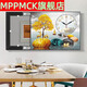 MPPMCK Nordic Light Luxury Meter Box Dekorative Gemälde mit Uhr neuer Stil Schwacher Strom Box Blockinguhr ohne Stanzschalter Hanges Malmale Frischgrüne Pflanze 15099 50*40 kann 40*30 rechter Druck und Ziehen aufnehmen